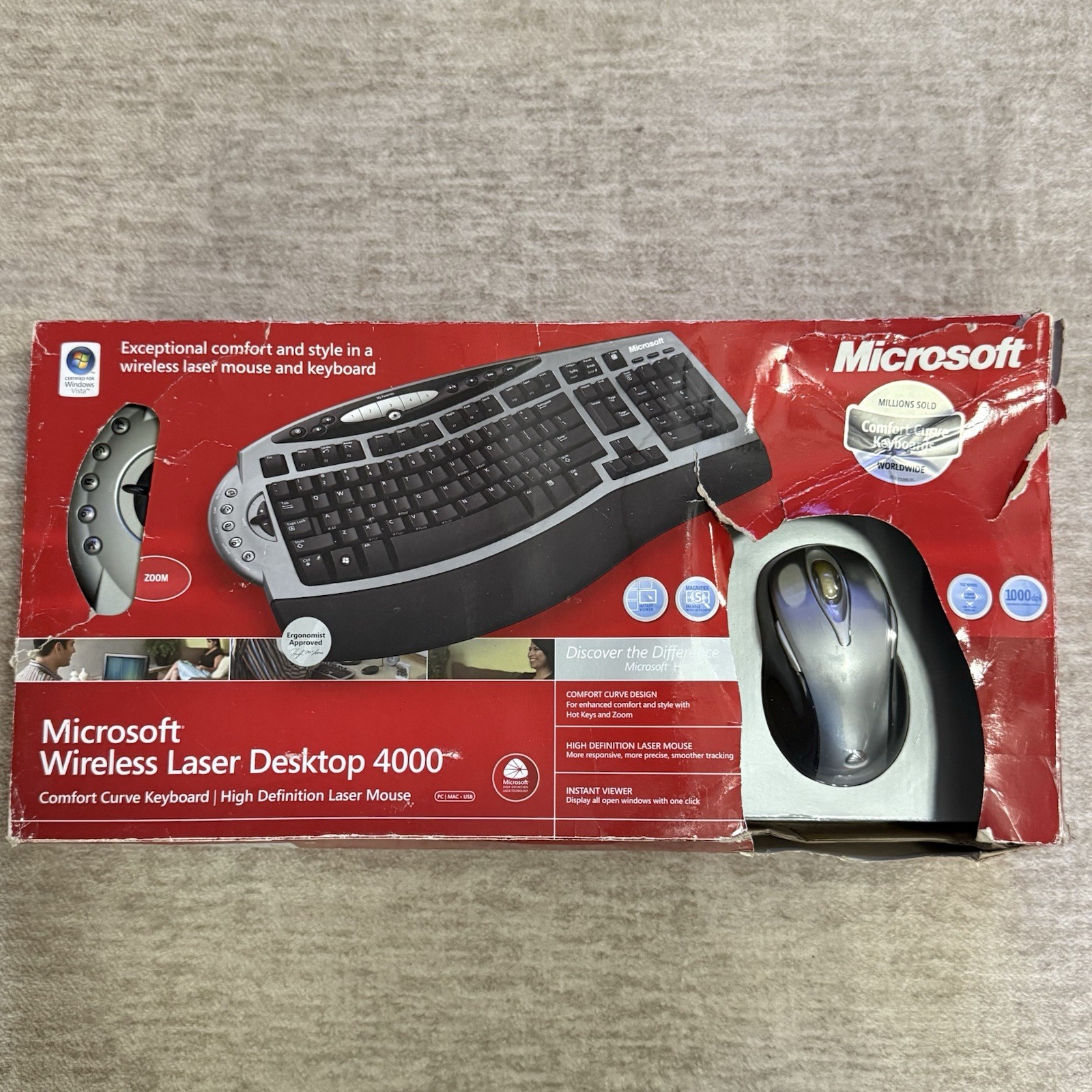 Microsoft Advanced Ergonomic Wireless Laser Desktop 4000 Keyboard & Mouse