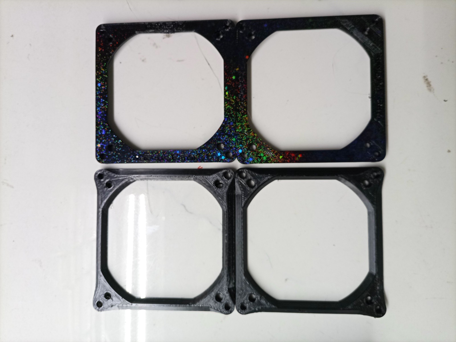 Lot Of 4 Custom PC Mounting Flat 80mm to 92mm Fan Adapter.