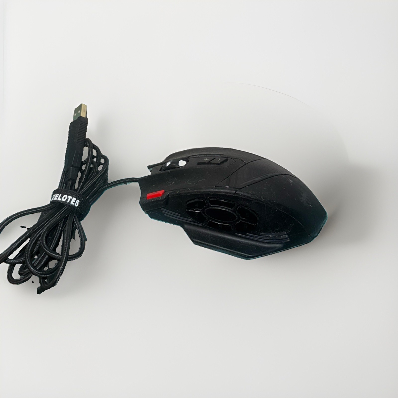 Zelotes T-90 Wired USB Optical Gaming Mouse 8200 DPI 8-Button Black/Red