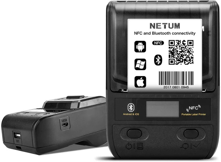 G5 Netum NFC & Bluetooth Thermal Label & Barcode Printer Android IOS Windows