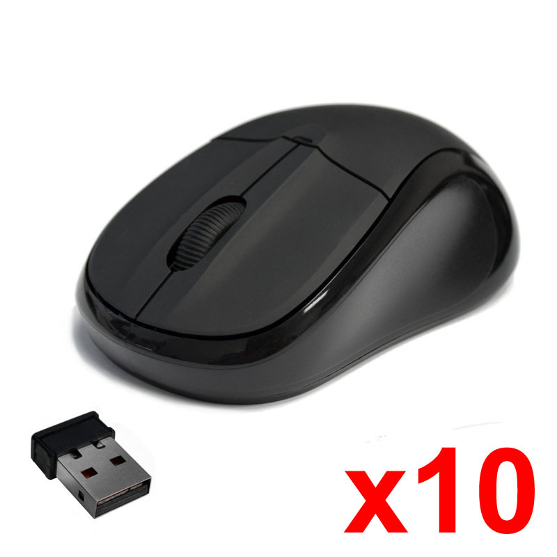 Lot of 10 2.4GHz Wireless Cordless Optical Mouse Mice +USB Receiver PC Laptop