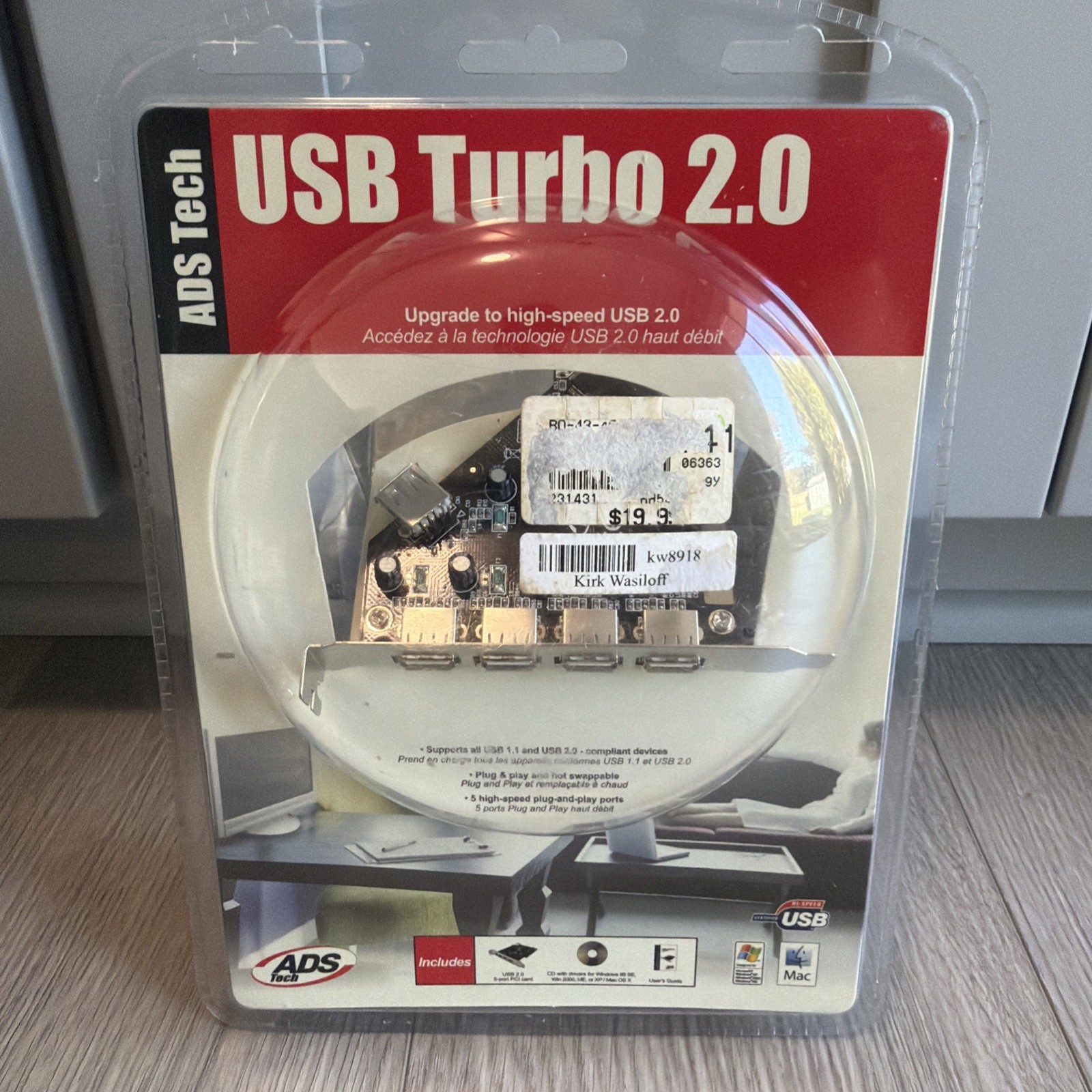 ADS Tech USB Turbo 2.0 PCI Card Model USBX-2000 - NEW - Sealed