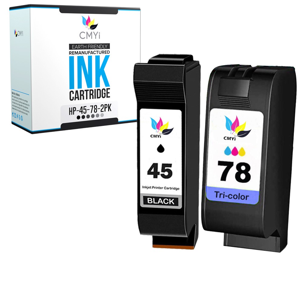CMYi 2-Pack Compatible HP 45 78 Ink Cartridges Combo Pack for DeskJet 1180C 1200