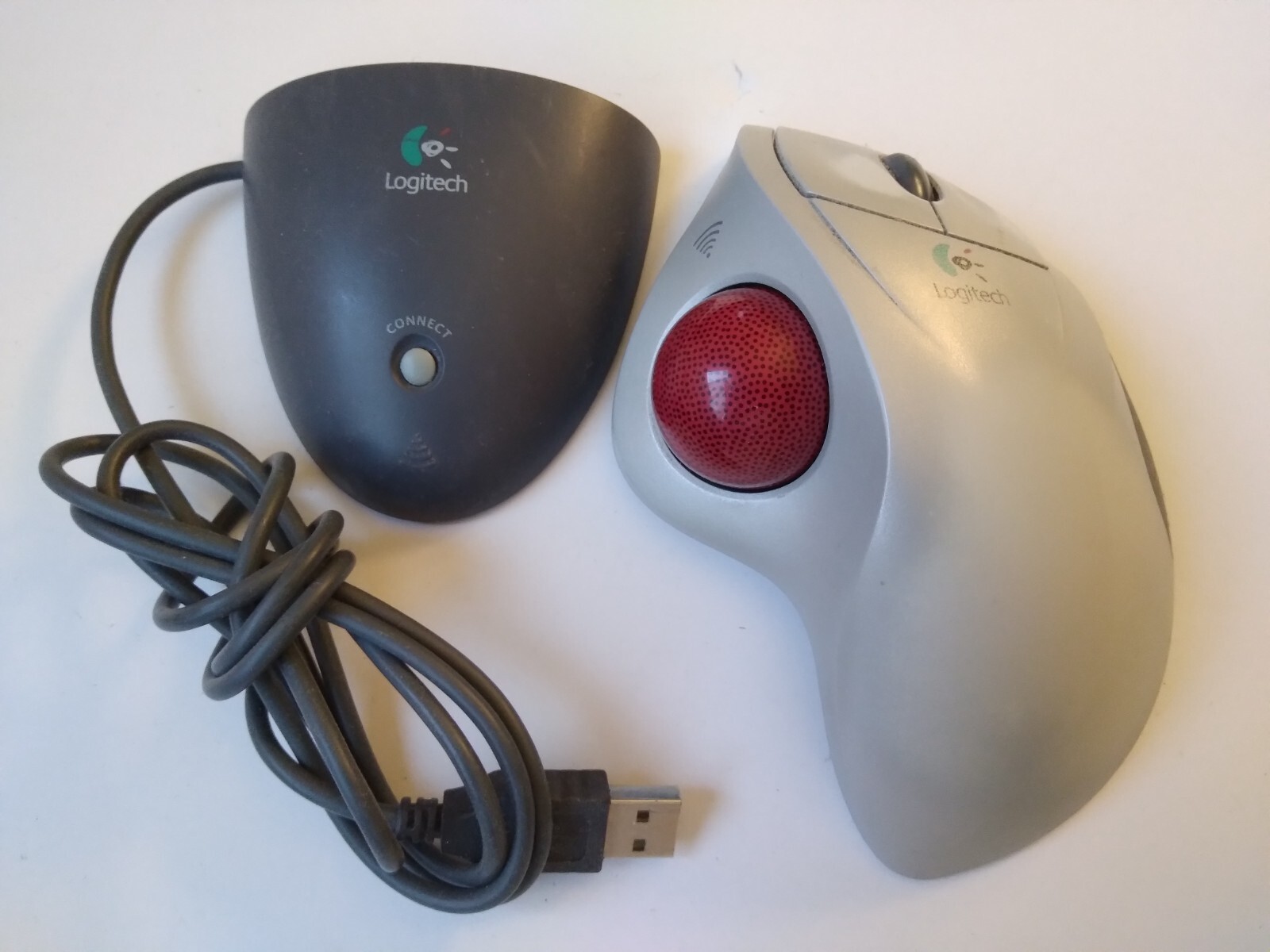 Logitech Cordless Trackman Wheel Mouse and Receiver