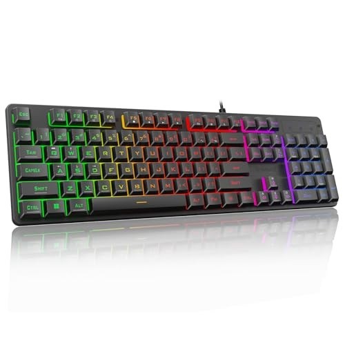 K521 Stylish Gaming Keyboard - 104 Keys, Adjustable Backlight & Compatibility
