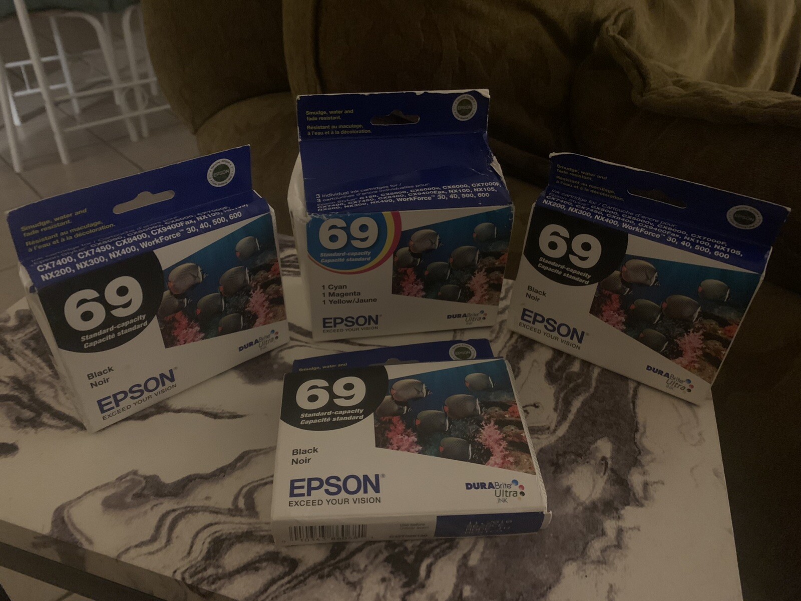 Genuine Epson 69 T069520 3 Color And Block Bundle Cartridges Exp. 9/2010
