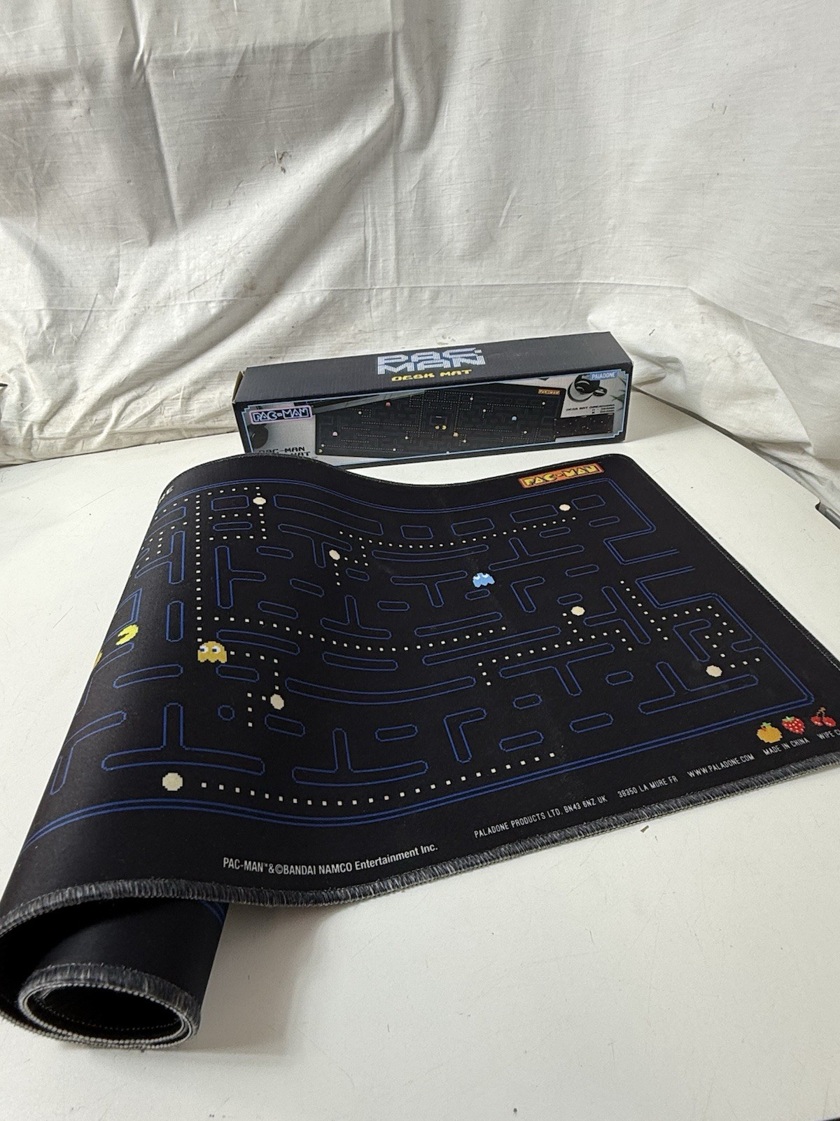 Pac-Man Grid Gaming Desk Mat Keyboard Mouse Pad 27.5 x 10" Official Bandai Namco