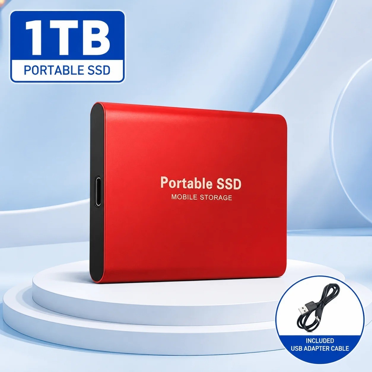 **1TB Portable External SSD USB 3.0 Type-C Fast Storage Drive for PC Laptop Mac*