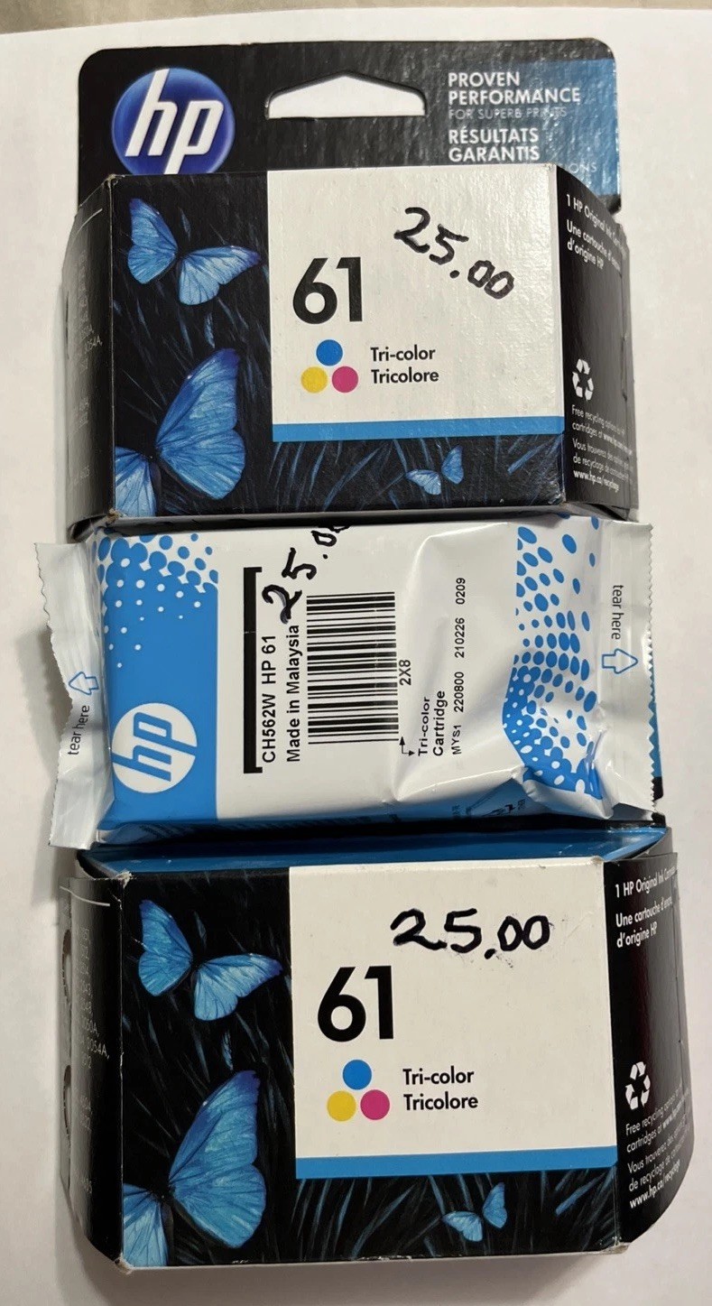 HP 61 X 3 Packages Tri Color Ink Genuine HP Buy It Now Exp 2023 Enjoy 👍