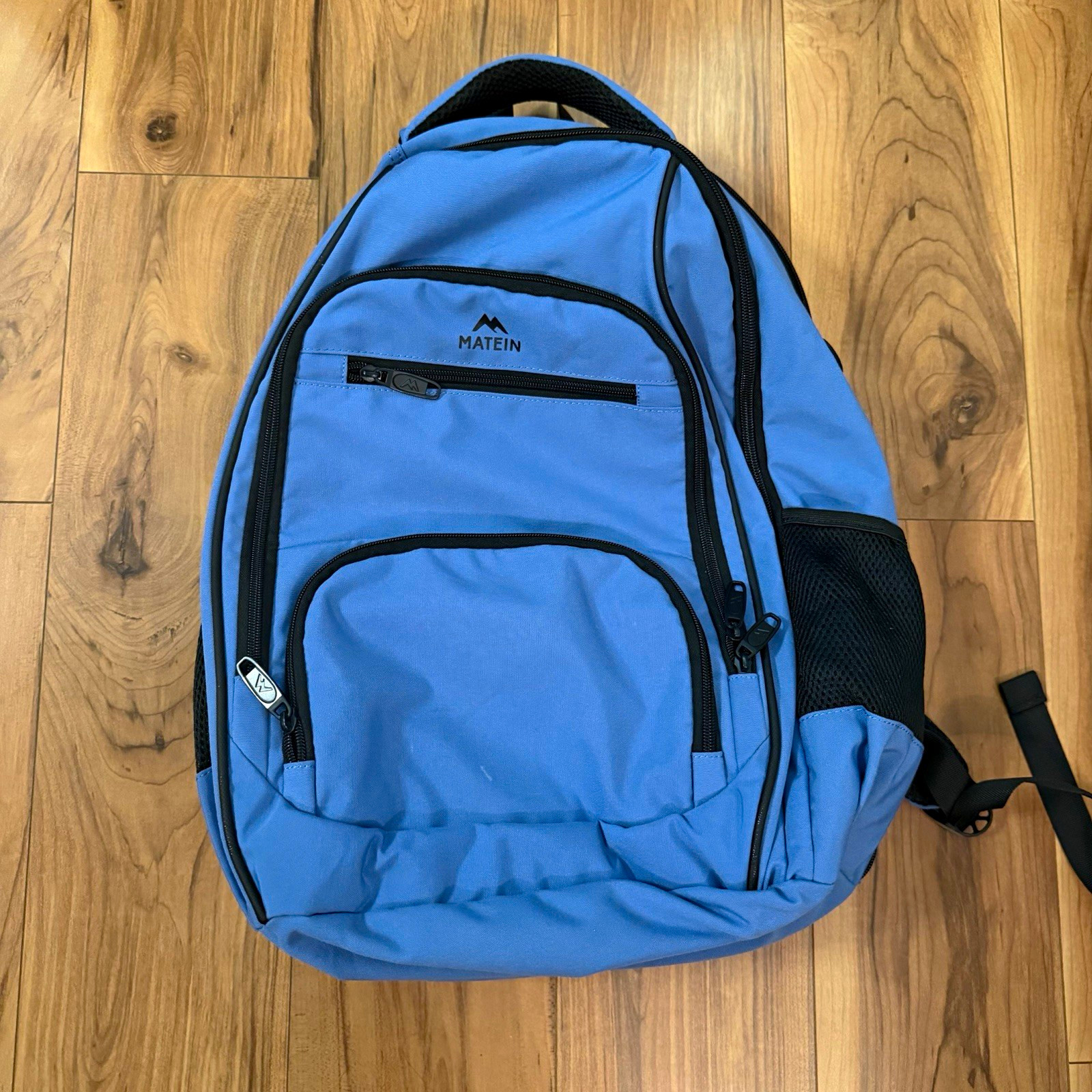 MATEIN Solid Pattern Laptop Backpack, Blue/Black, Padded Shoulder Straps