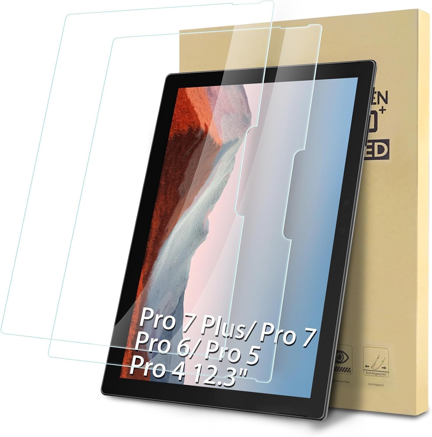 2-Pack Anti-Scratch Screen Protector for Microsoft Surface Pro 4/5/6/7 Plus/7