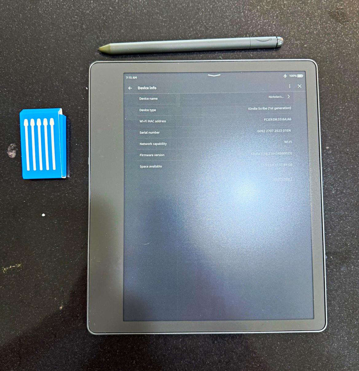 Amazon Kindle Scribe Graphics Tablet Wireless w/ Premium Pen. 1st generation 16g