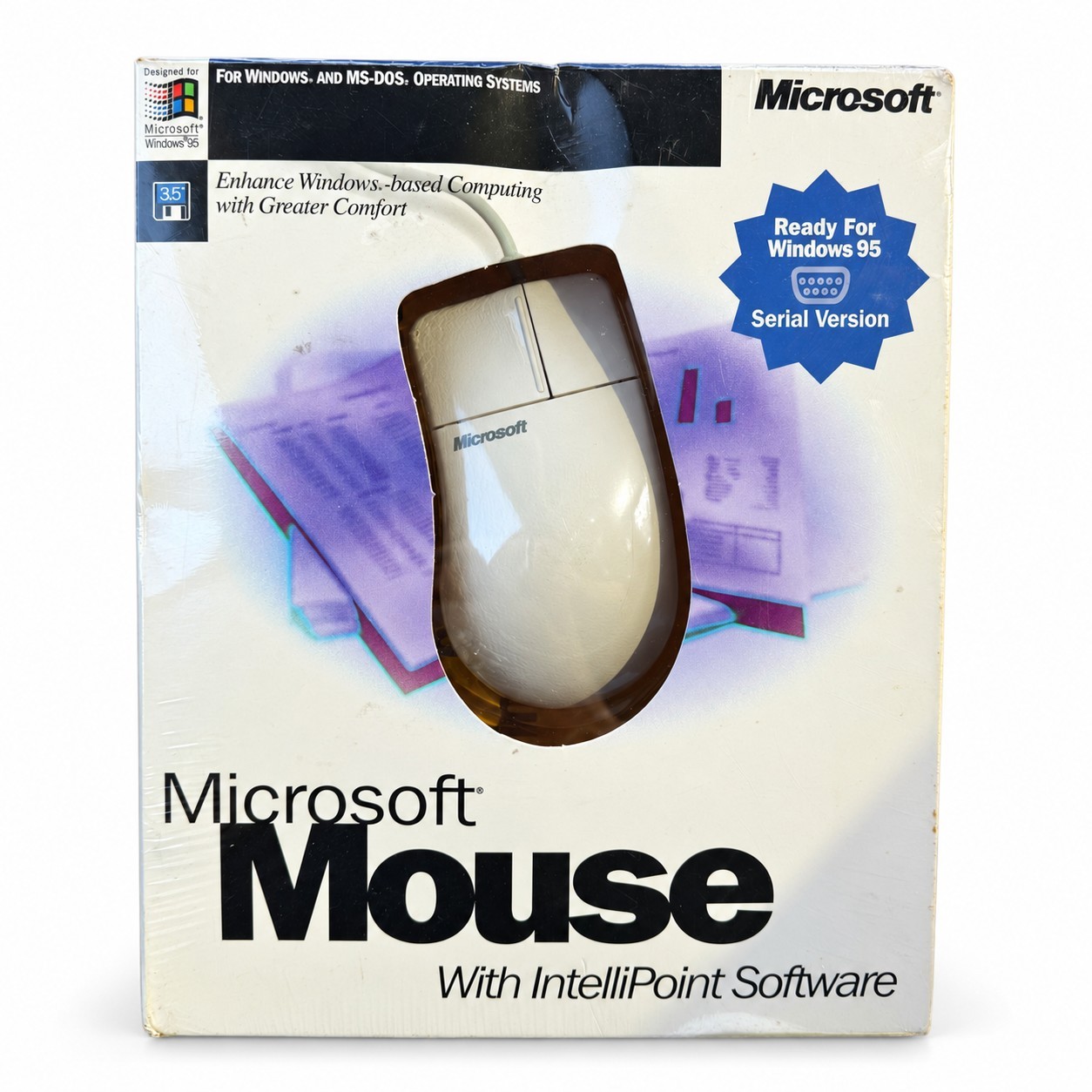 Vintage Microsoft Mouse 2.0 Serial Windows 95 Intellipoint 1995 Sealed NOS
