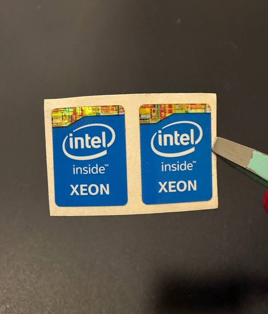 2 x Intel Xeon Inside Sticker Label Decal 16mm x 20mm