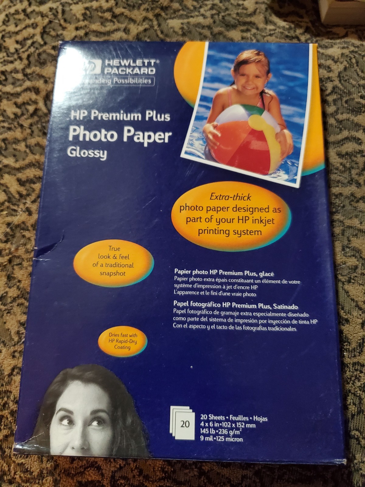 Hewlett Packard, (C6944A) Premium Plus Glossy 20 sheets Photo Paper, New Sealed
