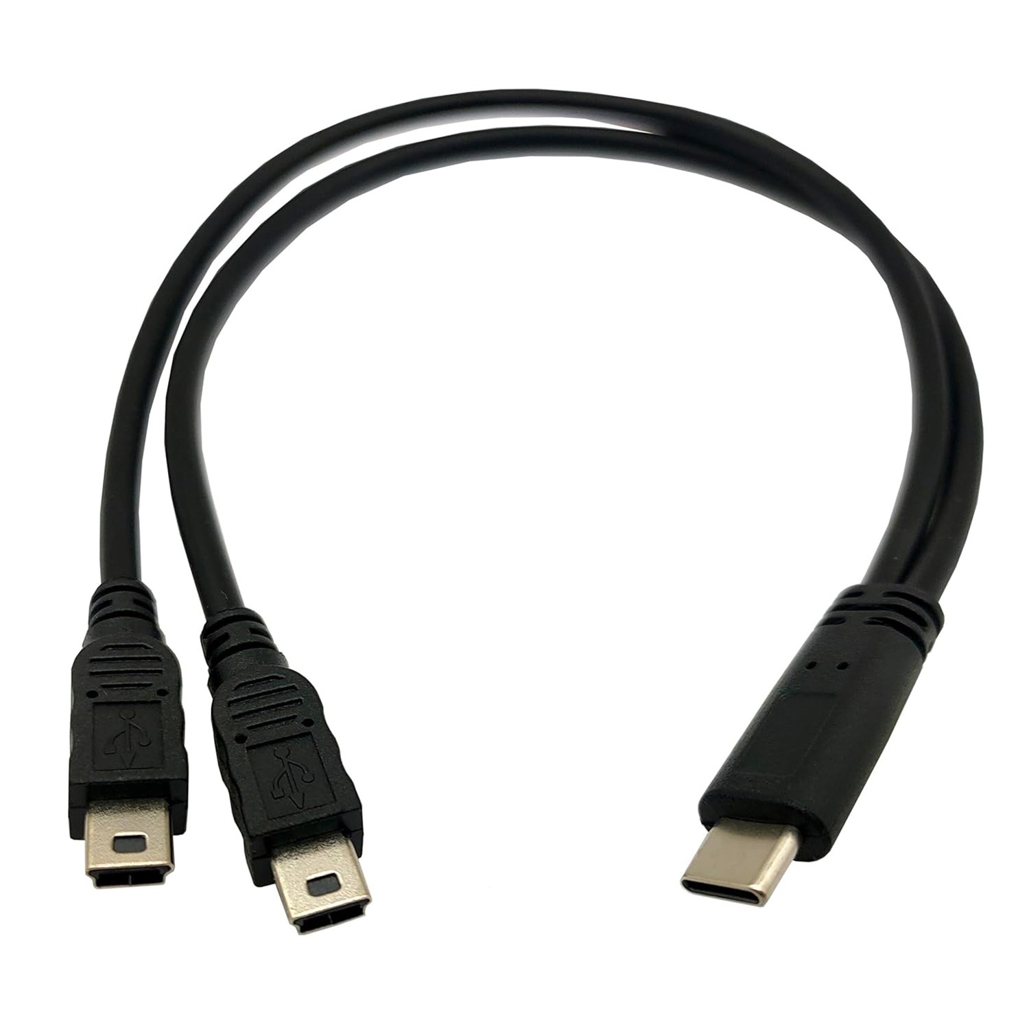 USB Type C to Dual Mini USB Male Splitter Cable Fast Charging Digital Camera MP3
