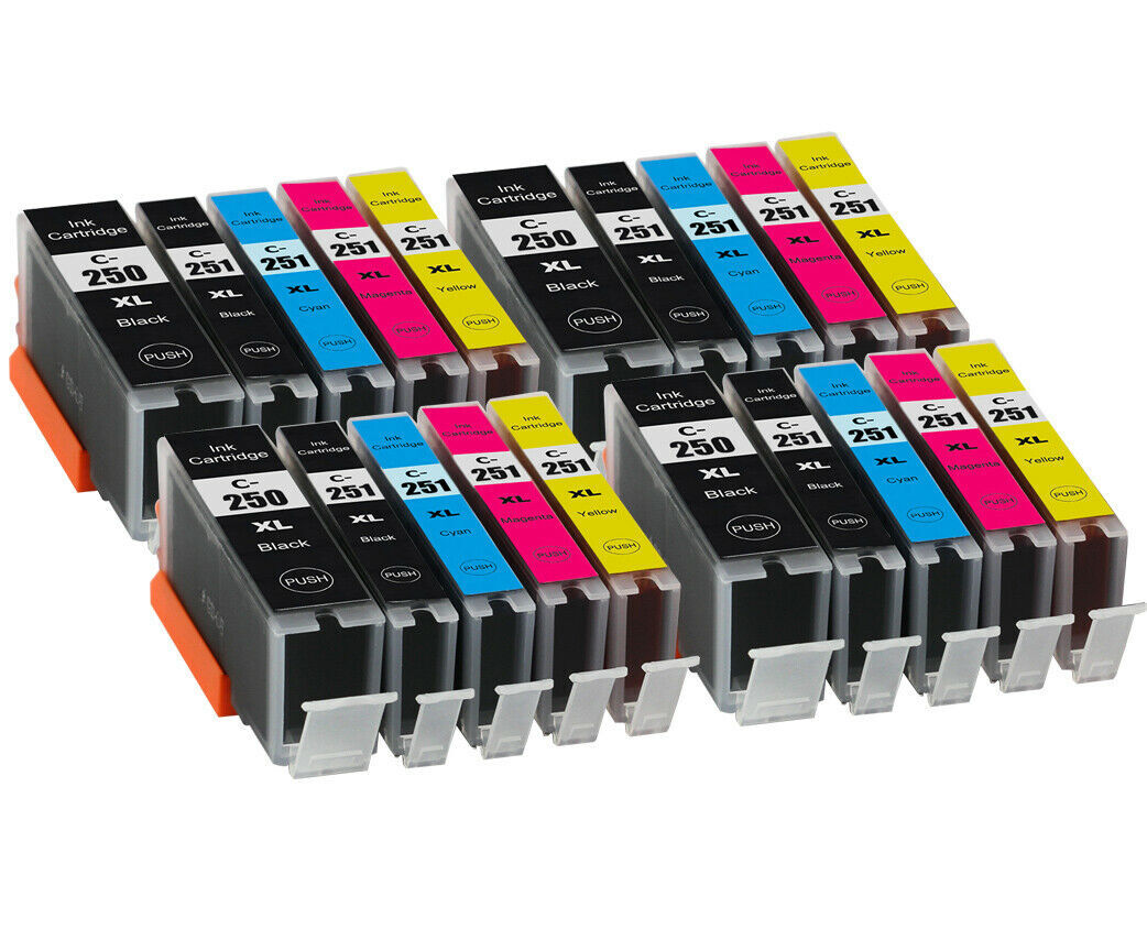 20x XL Ink Cartridges For PGI250 CLI251 Canon MX920 MX922 MX722 MG5420 5620 6620