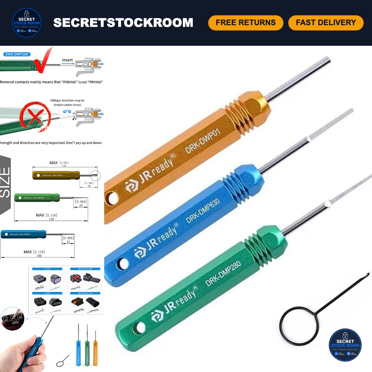 Pin Removal Tool Kit for Weather Pack & Metri Pack Connectors - Crimp Pin Tools