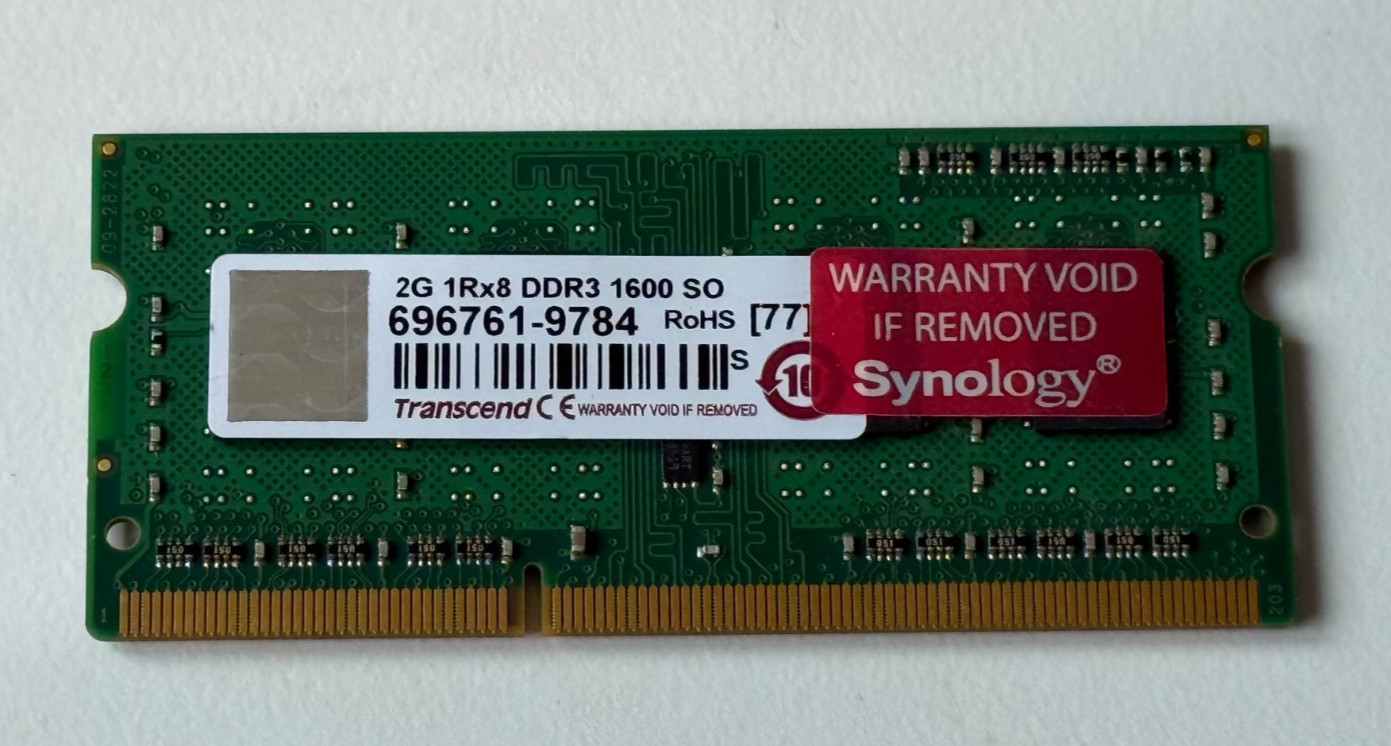 Synology Transcend 2GB DDR3 1600MHz SODIMM NAS RAM 03-402G853F0 TS7K9SDSQ0000S