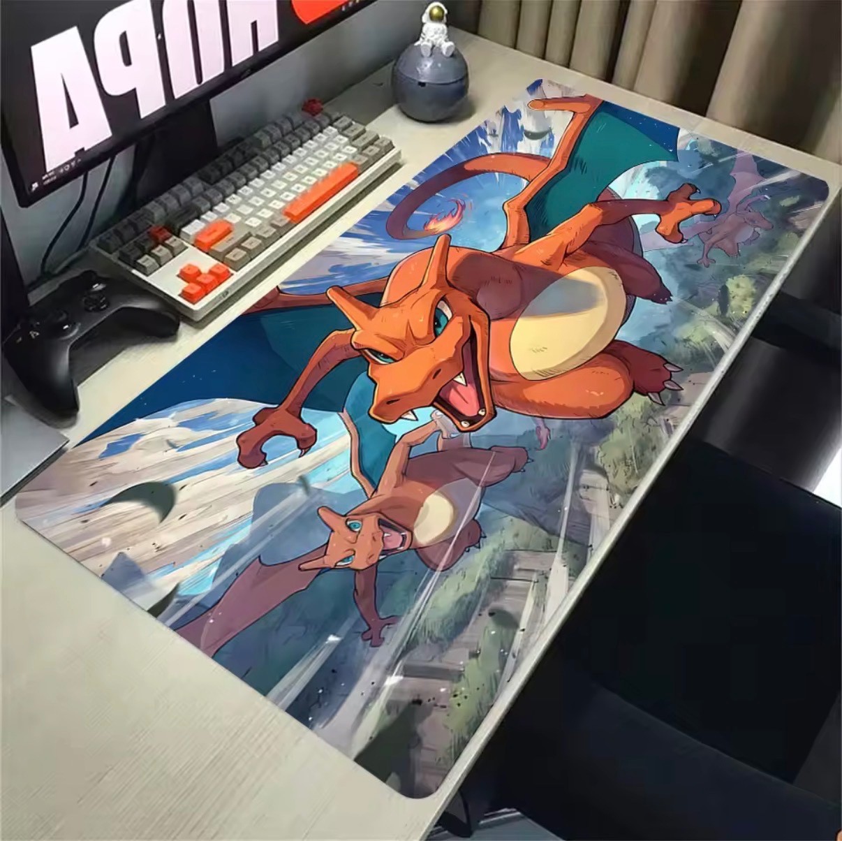 Pokemon Charizard Mouse Pad | Charmander Pikachu Gengar Gaming + PC Desk Mat