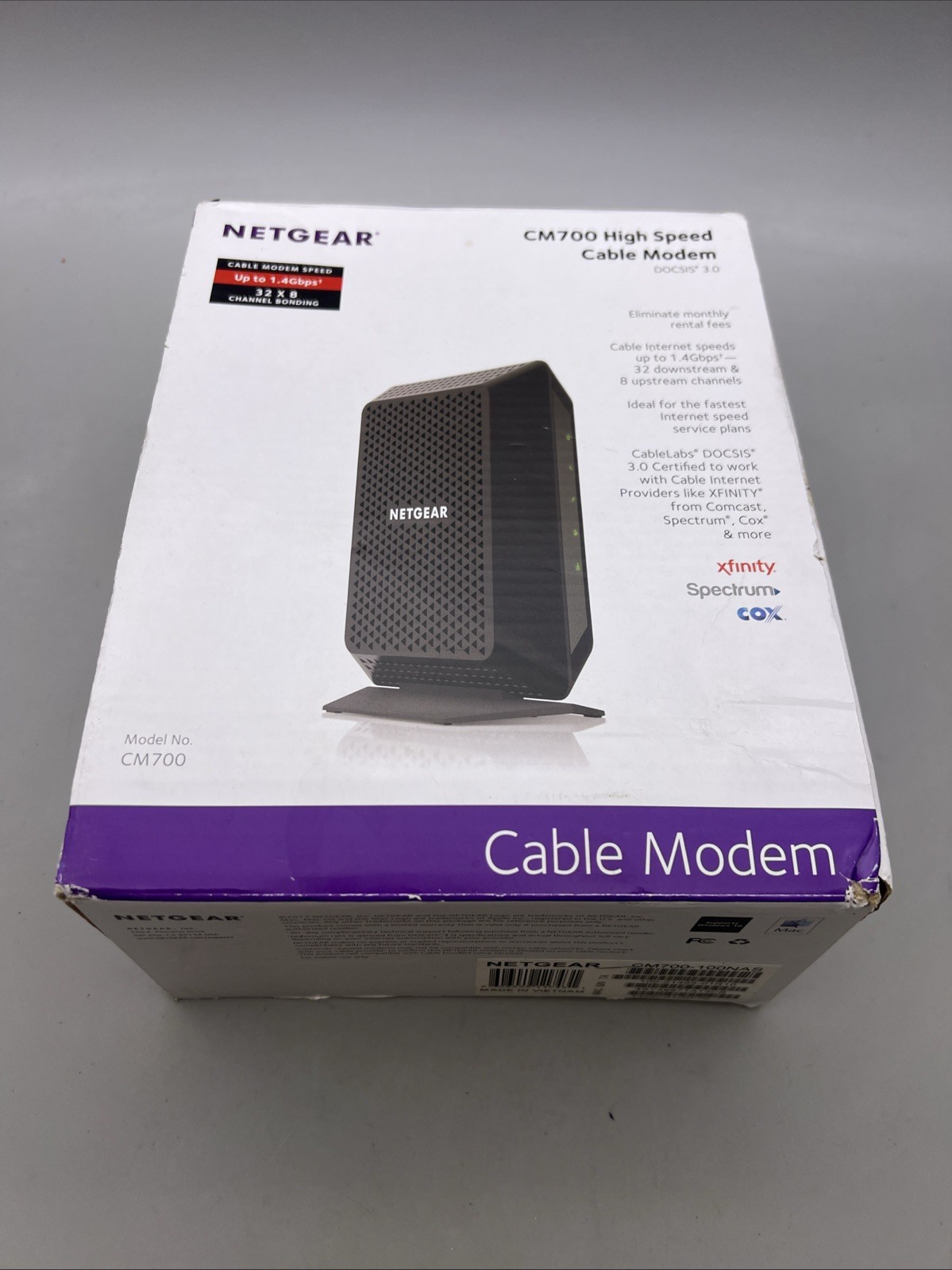 NETGEAR CM700 HIGH SPEED CABLE MODEM DOCSIS 3.0 I02
