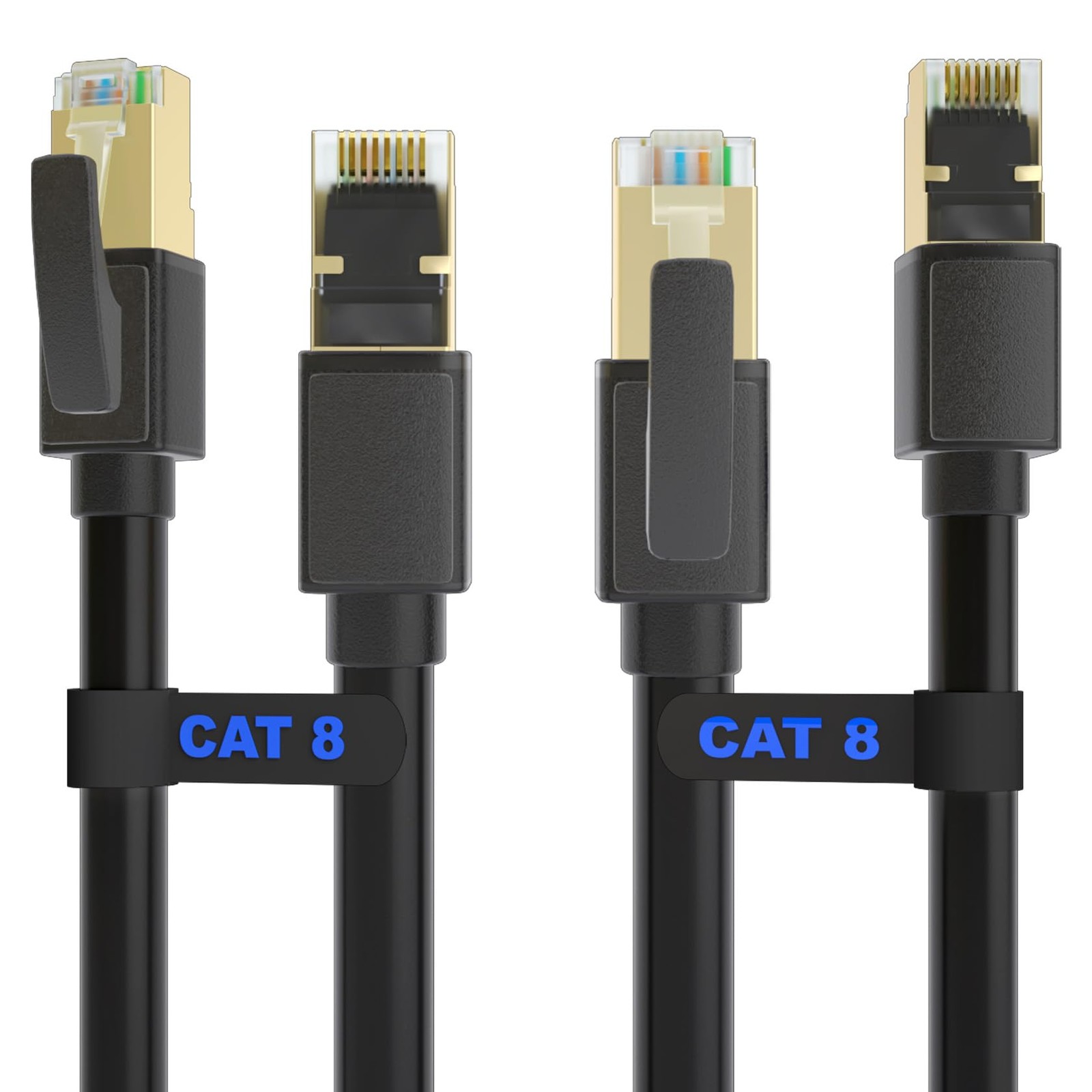 Cat 8 Ethernet Cable 40Gbps 2000MHz Network LAN Cord 3FT 2Pack