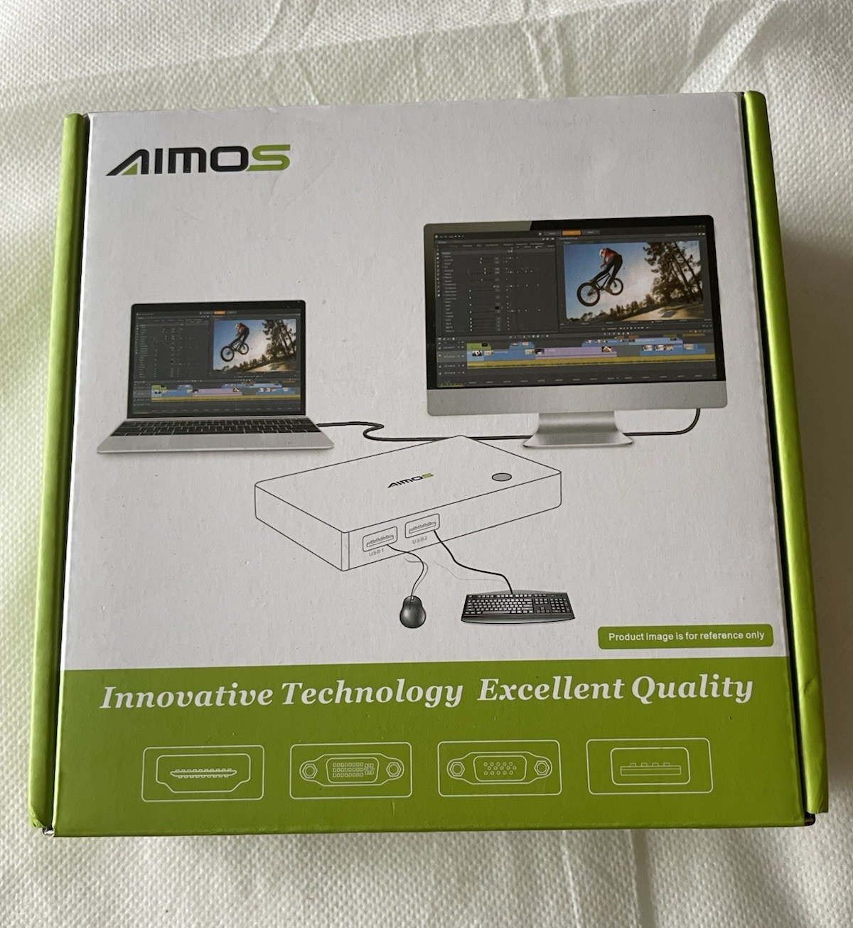 AIMOS HDMI KVM Switch 2:1 w/ USB Cable, HDMI Cable & User Manual B07SX1BZGT