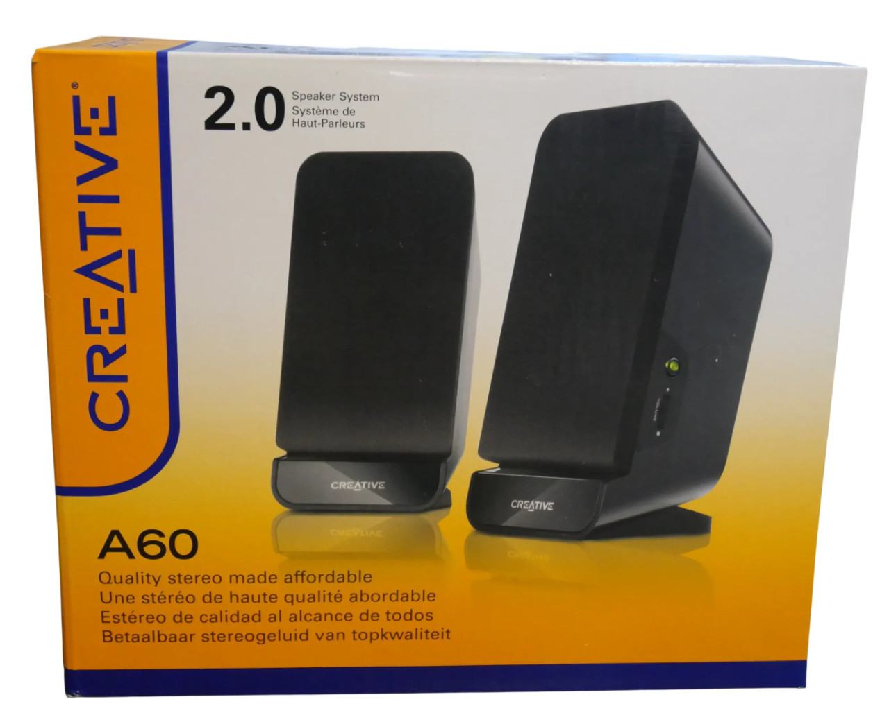 Creative A60 2.0 Desktop Stereo Speaker System  Black  - 