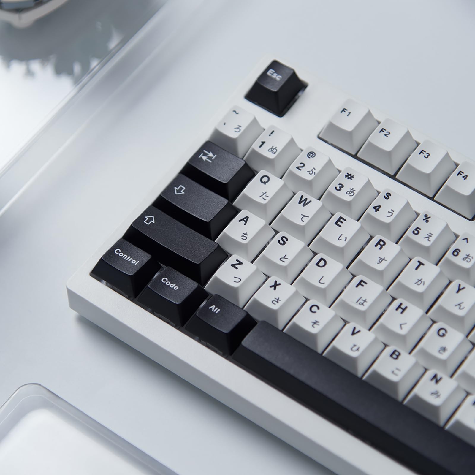 133 Keys Black White Japanese PBT Keycaps Cherry Fits 61/64/87/104/108 Switch