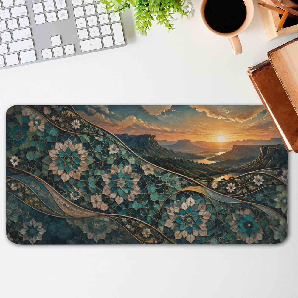 Non-Slip Mandala Boho Mouse Pad Suitable for Home Office Desk, Thick Soft Comf