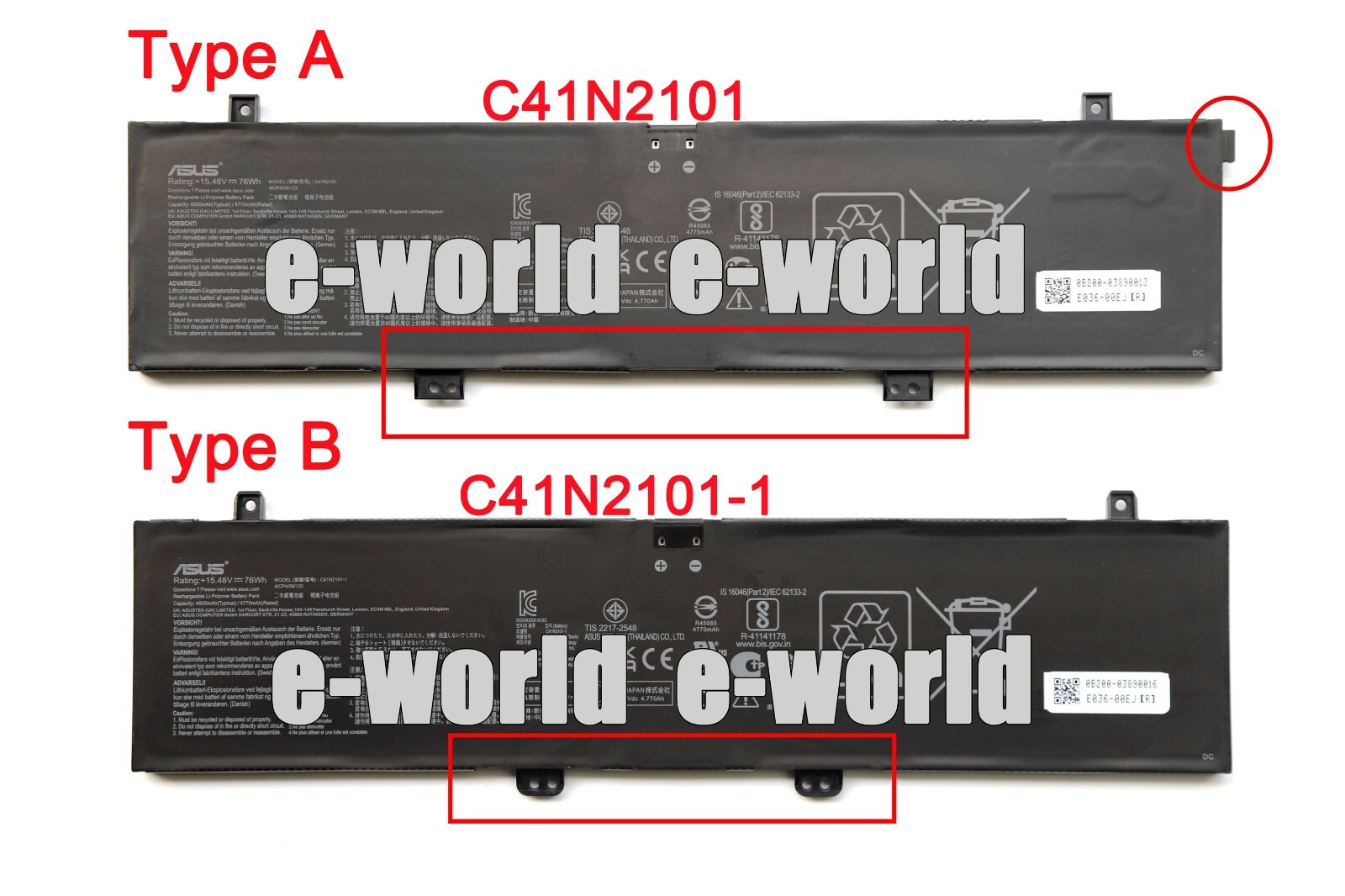 Genuine C41N2101 C41N2101-1 Battery for ASUS ROG Zephyrus G14 ZenBook PRO 17