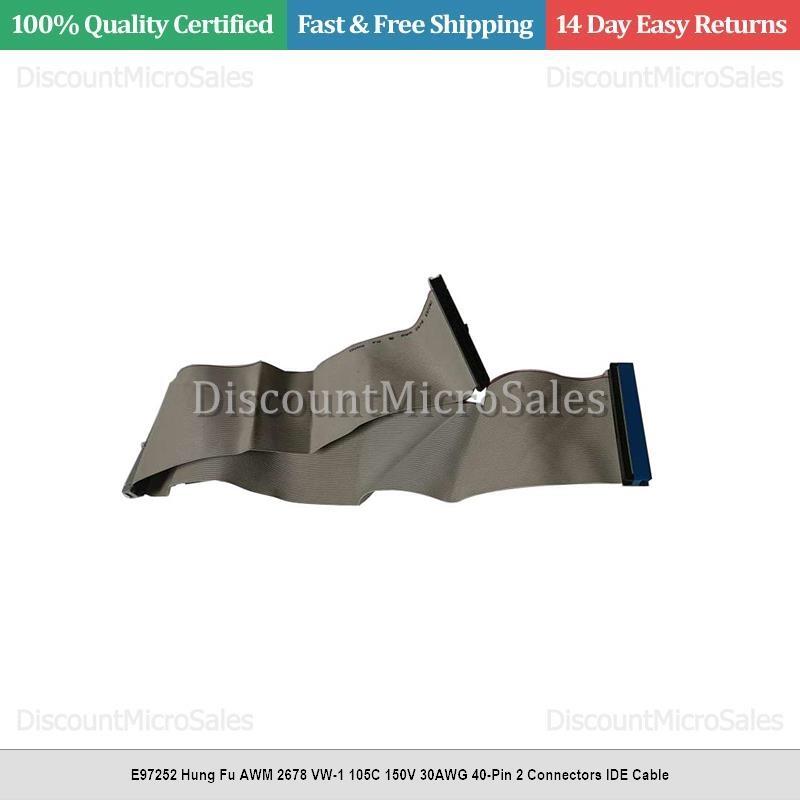 E97252 Hung Fu AWM 2678 VW-1 105C 150V 30AWG 40-Pin 2 Connectors IDE Cable