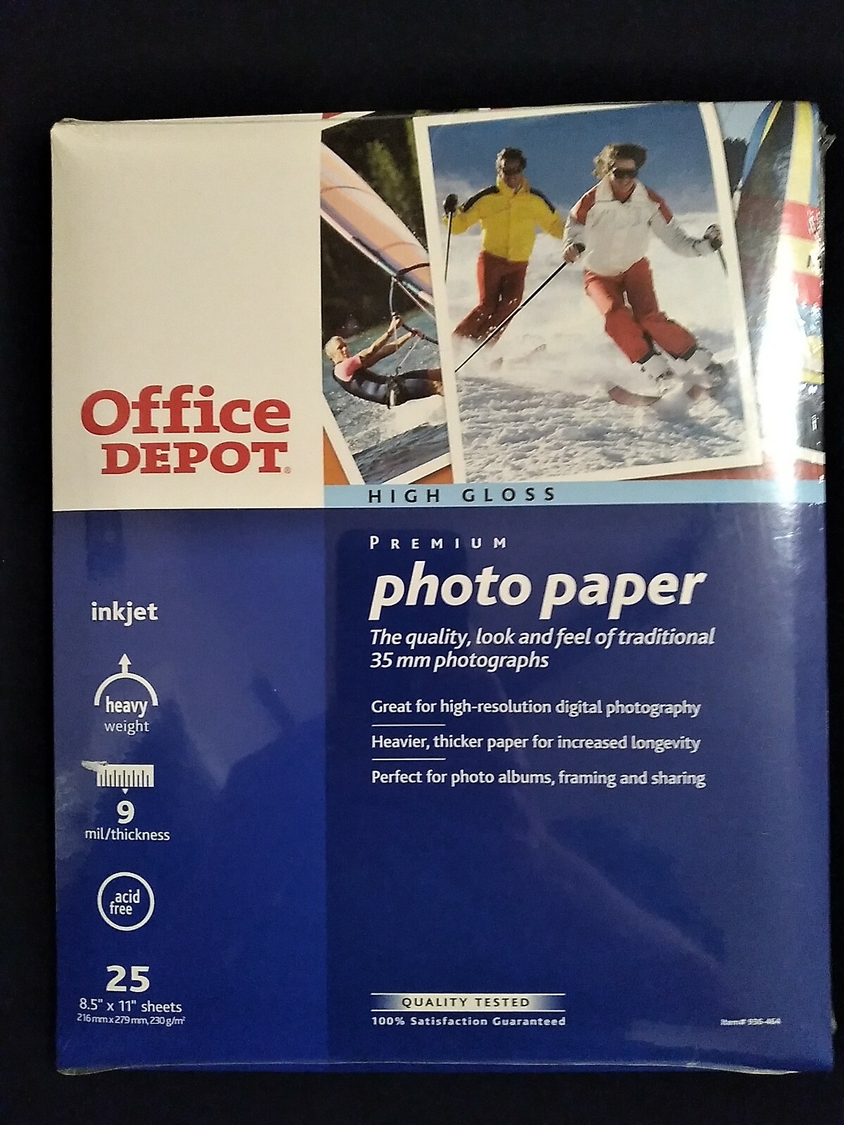 Office Depot High Gloss Premium Inkjet Photo Paper (8.5 X 11) 25 Sheets NEW