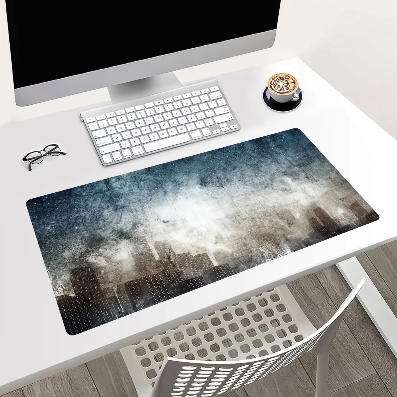 1pc Extended Mouse Pad Compatible for Desk Accessories with Non-Slip Base & Wr