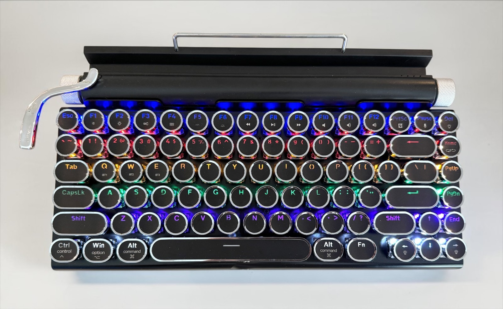 TAIAHIRO Retro Typewriter Mechanical Click Keyboard, LED Wireless Bluetooth USB