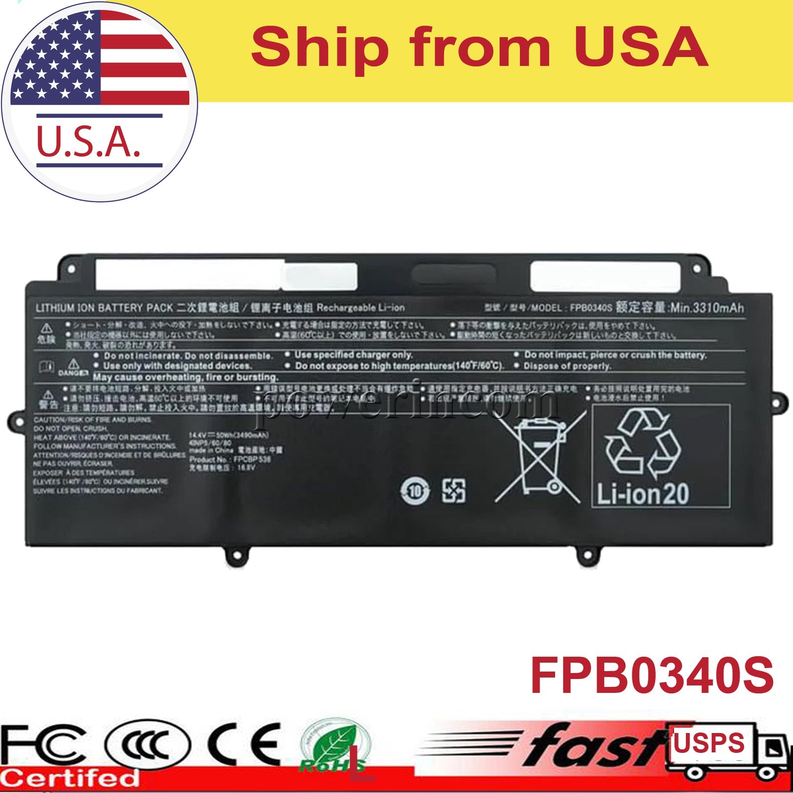 FPCBP536 FPB0340S FPCBP535 FPB0339S CP760852-03 Battery for Fujitsu LifeBook 