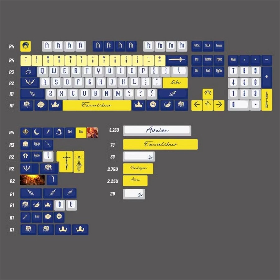 Fate/stay Night Altria Pendragon Pbt Keycap Saber Mechanical Keyboard Keycaps