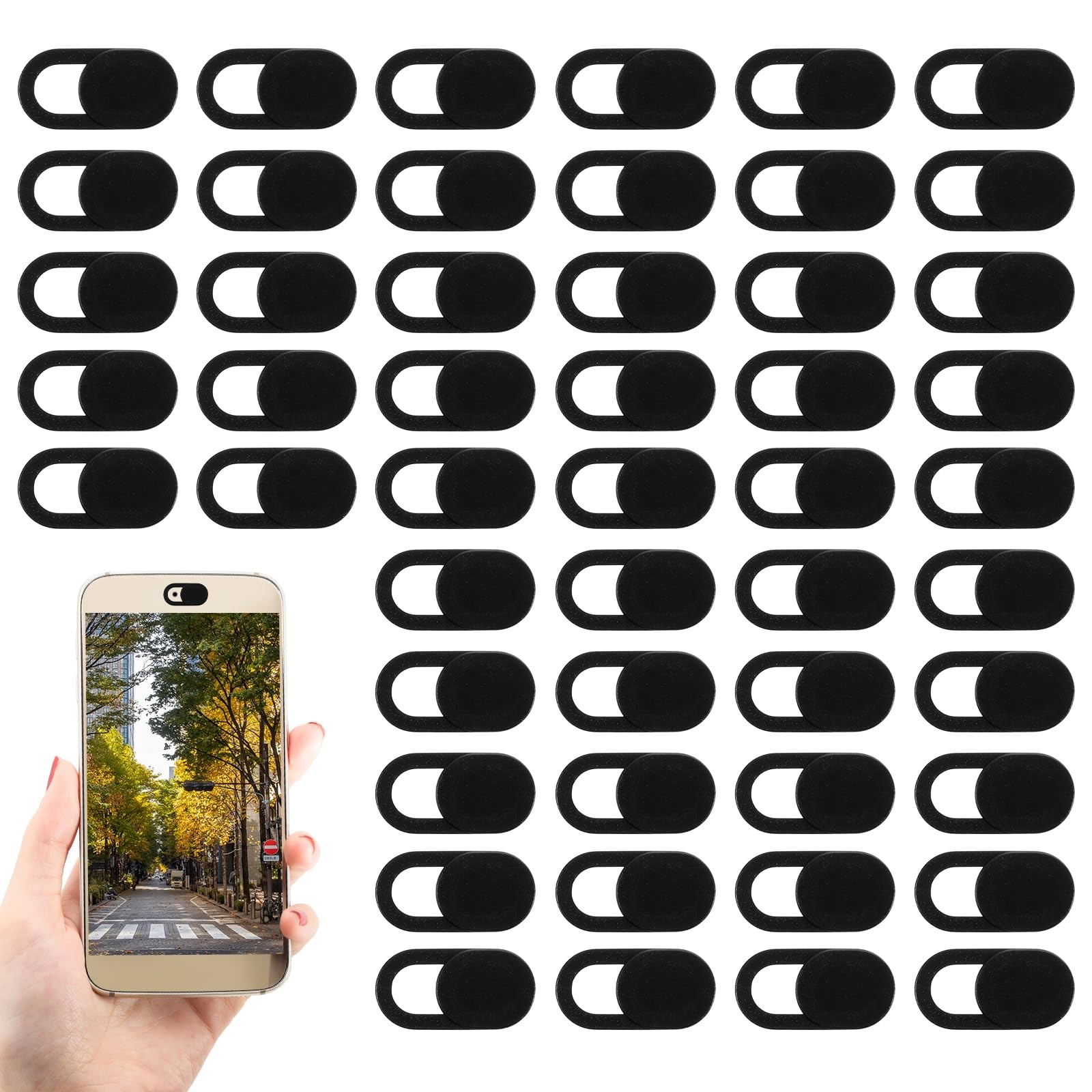 50 Pcs Webcam Cover Slide, 0.023 Inch Ultra-Thin Universal Laptop Camera Cover S
