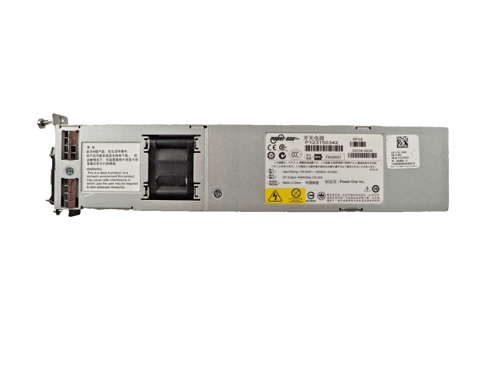 Power-One Brocade 1TNP0 P/N: RPS9 504W Switching Power Supply 32034-002A