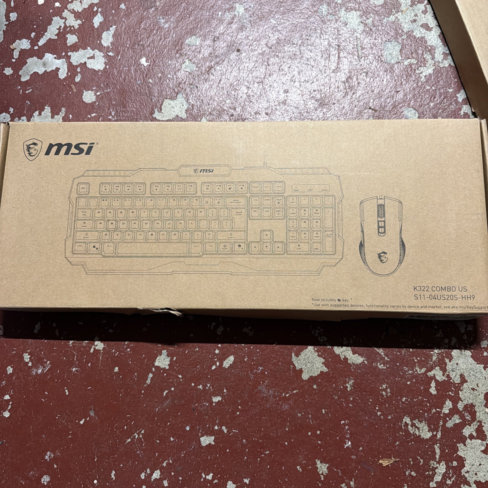MSI K322 M321  COMBO US keyboard And Mouse Open Box unused