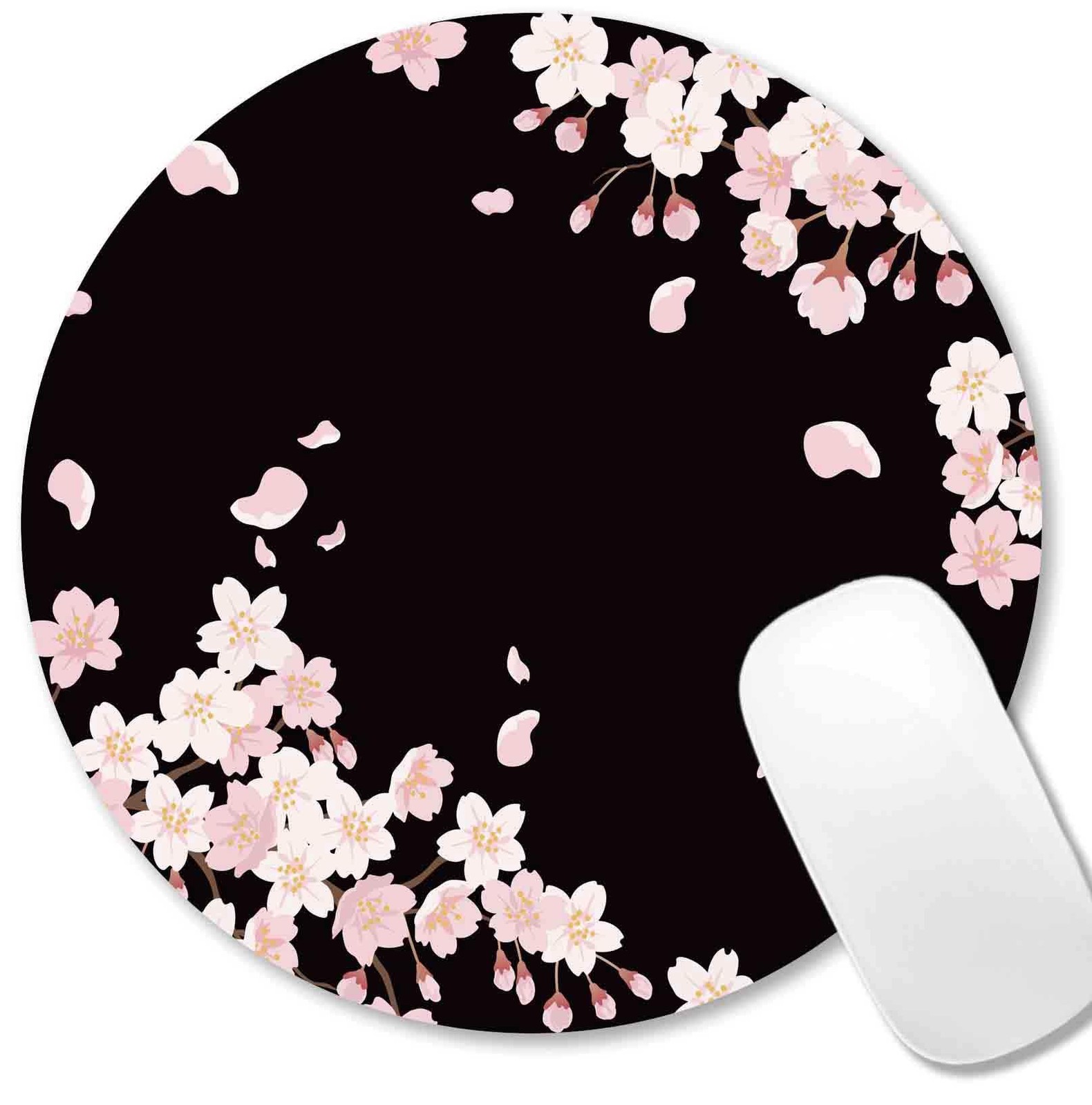 IMAYONDIA Cute Pink Flowers Mouse Pad, Floral Mouse Pads, Sakura Cherry Bloss...