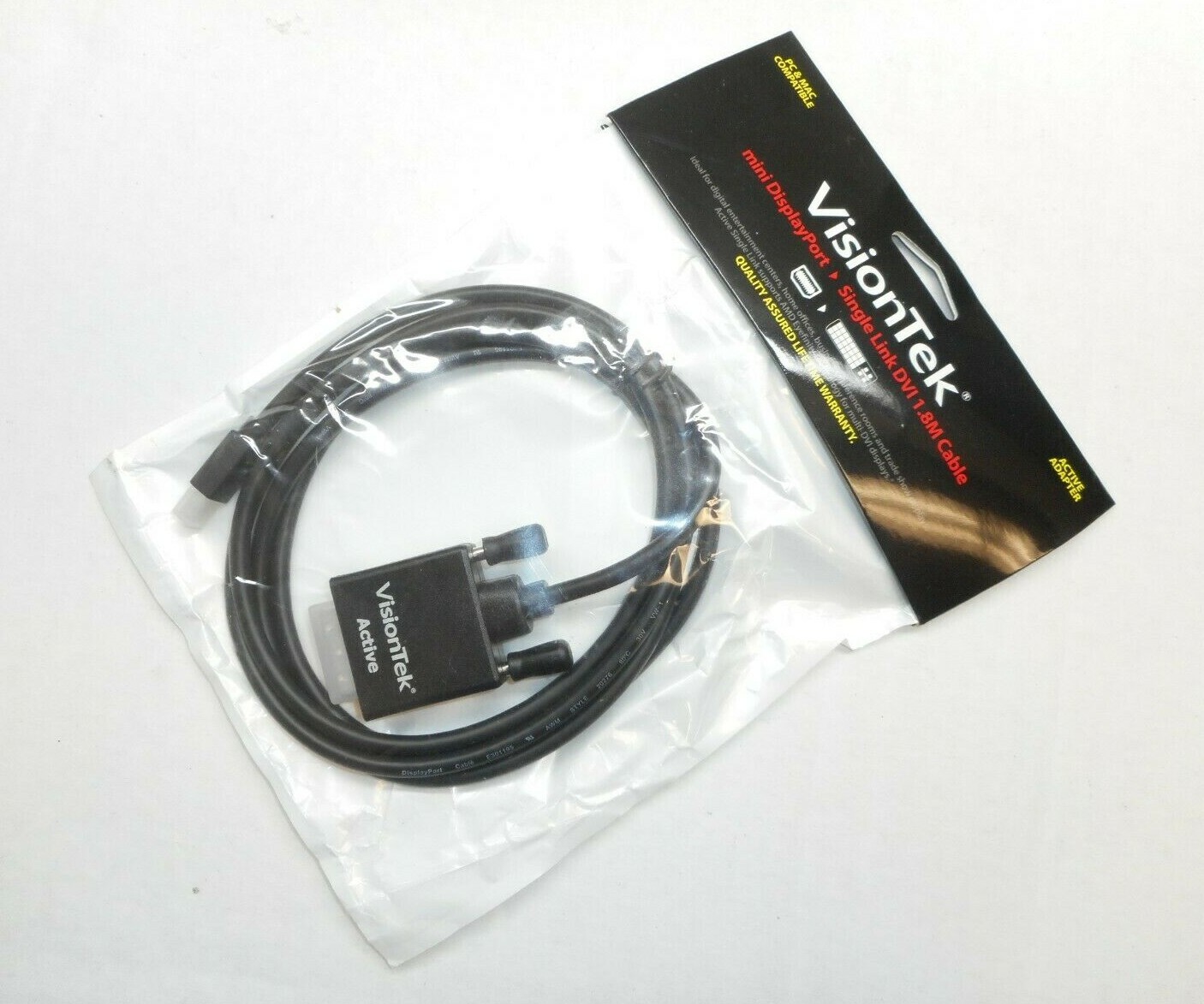 New - VisionTek 1.8m Mini-DisplayPort To DVI Active Single Link DVI 900800