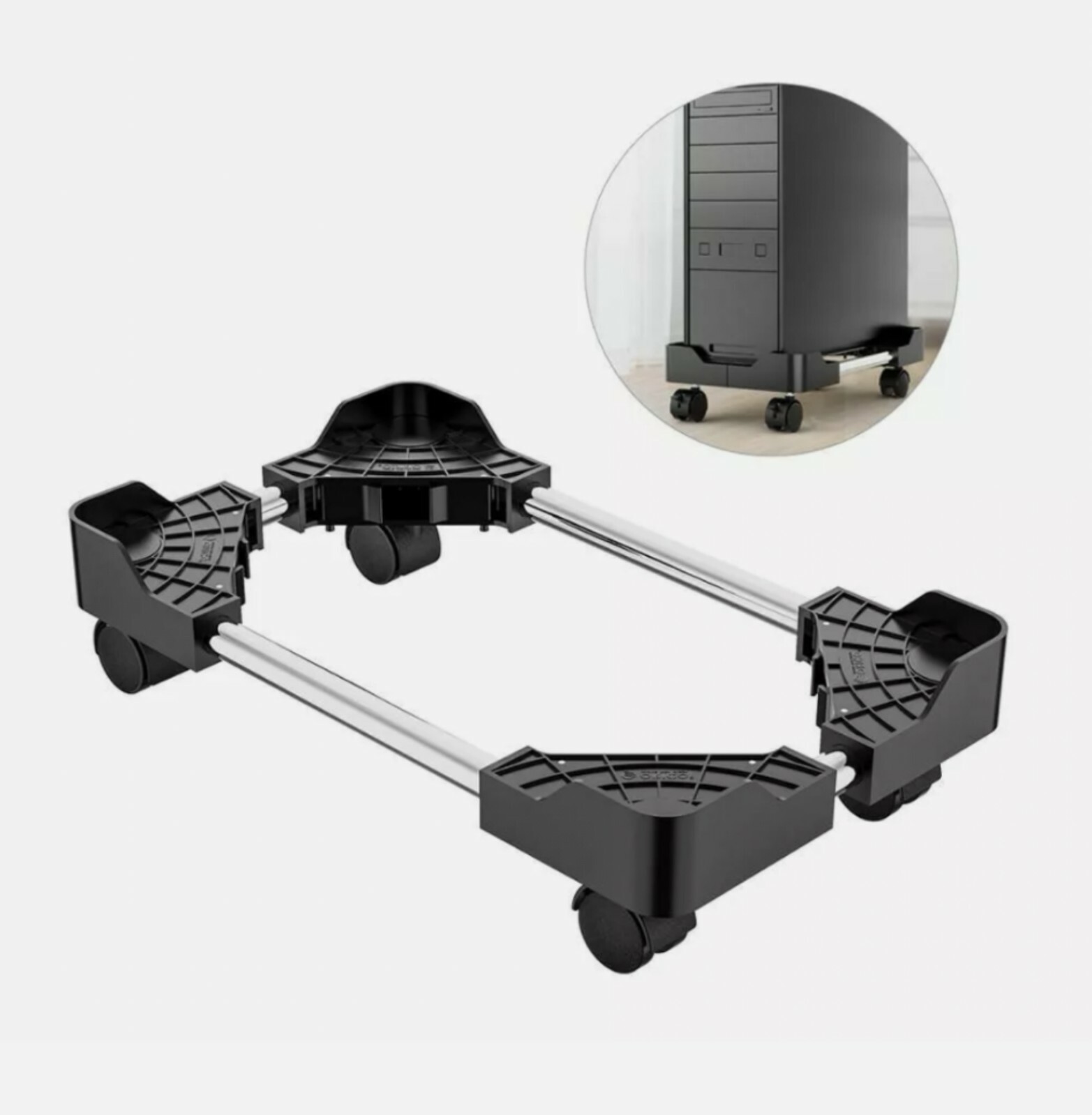 VIVO CART-PC01 ATX Desktop Case Adjustable Mobile Cart Holder - Black