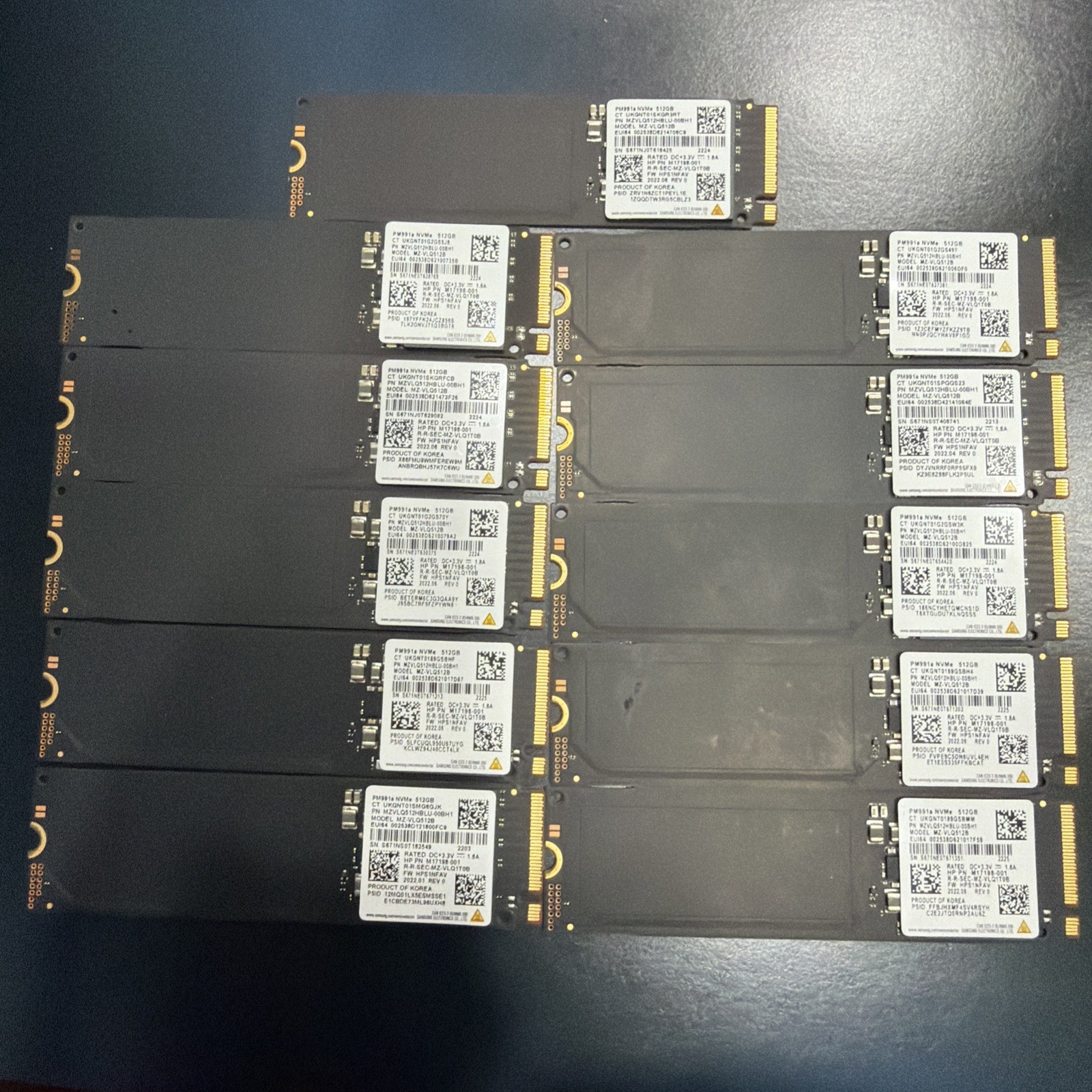 Samsung PM991a Lot Of 11 ~ 512GB NVMe SSD Solid State Drive TESTED