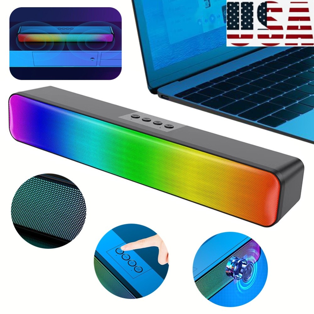 RGB Computer Speaker Wireless Speaker Bluetooth-Compatible with Subwoofer for PC
