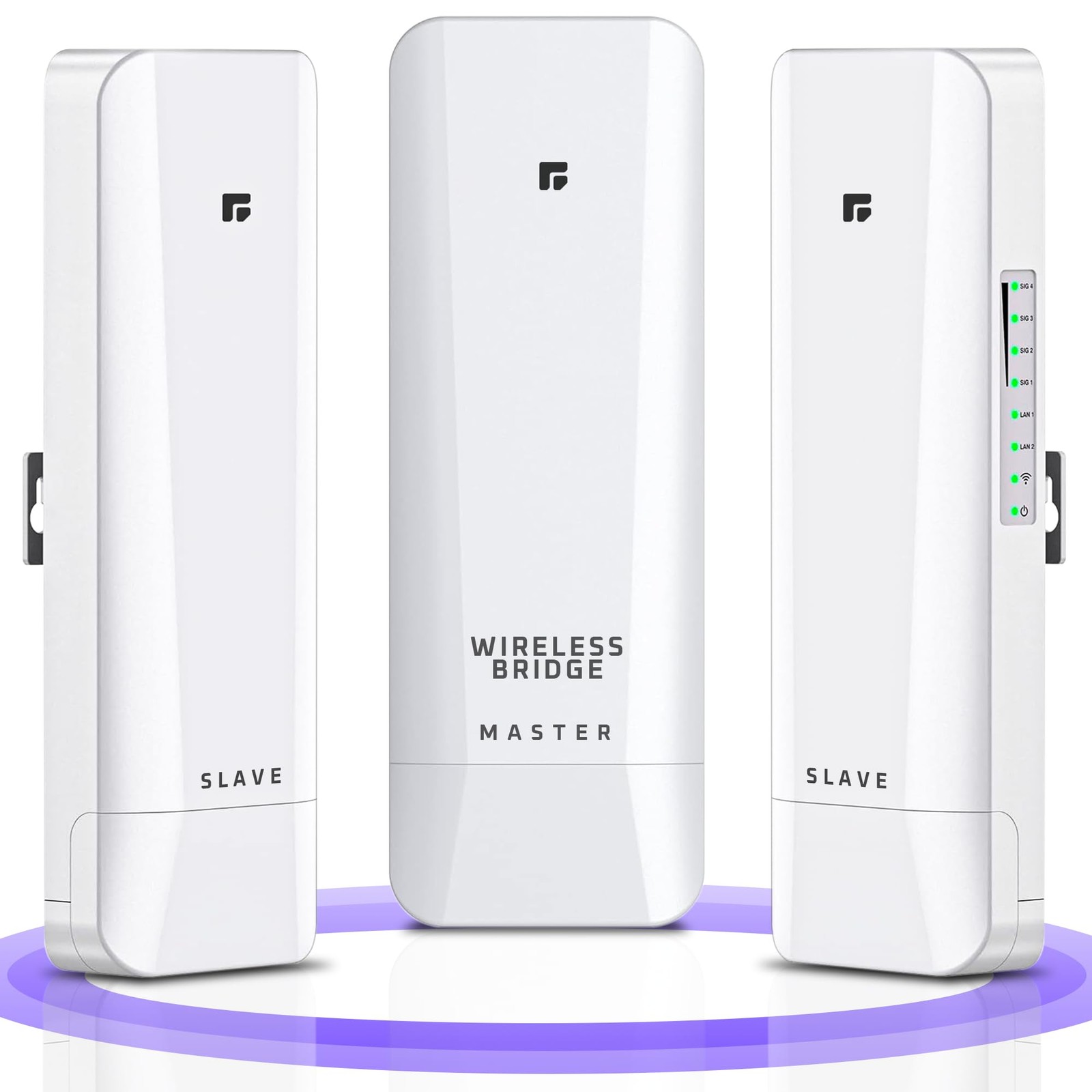 Wireless Bridge, Pre-Configured 3 Pack Long Range WiFi Bridge Point 3 Pack (5KM)