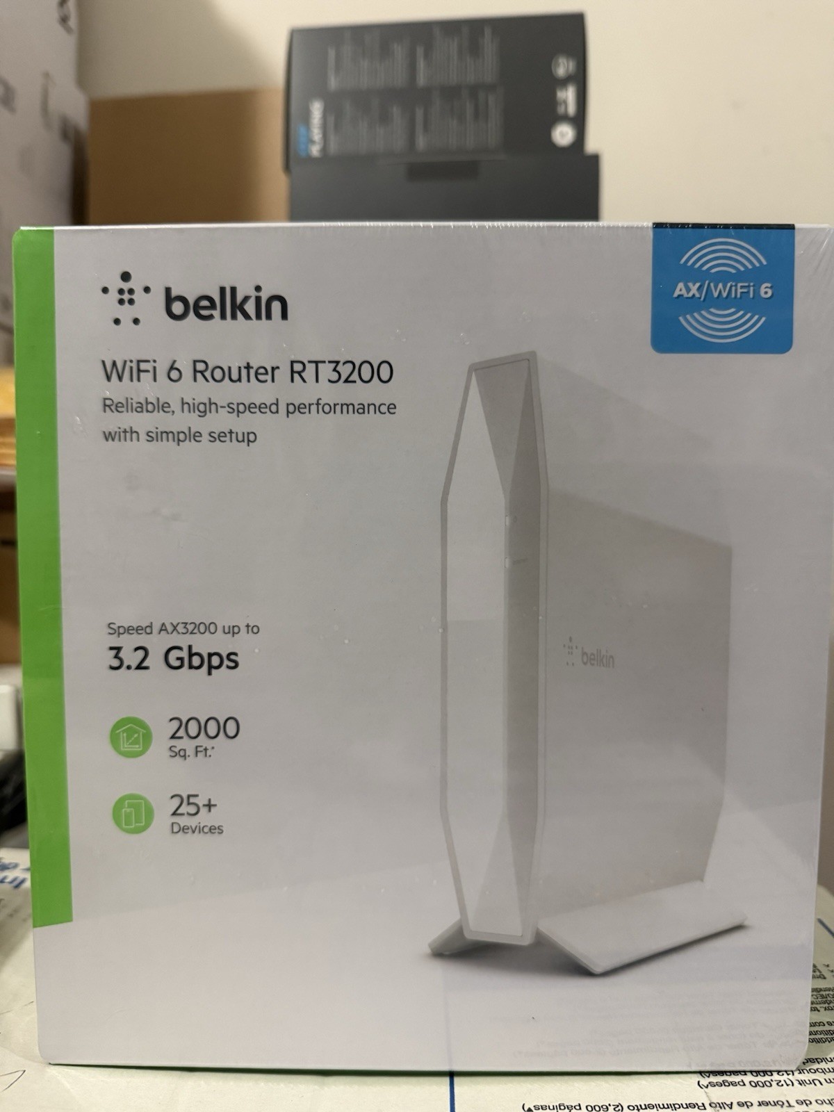 Belkin RT3200 AX3200 WiFi 6 Router Up To 3.2 Gbps 2000 Sq Ft 25+ Devices