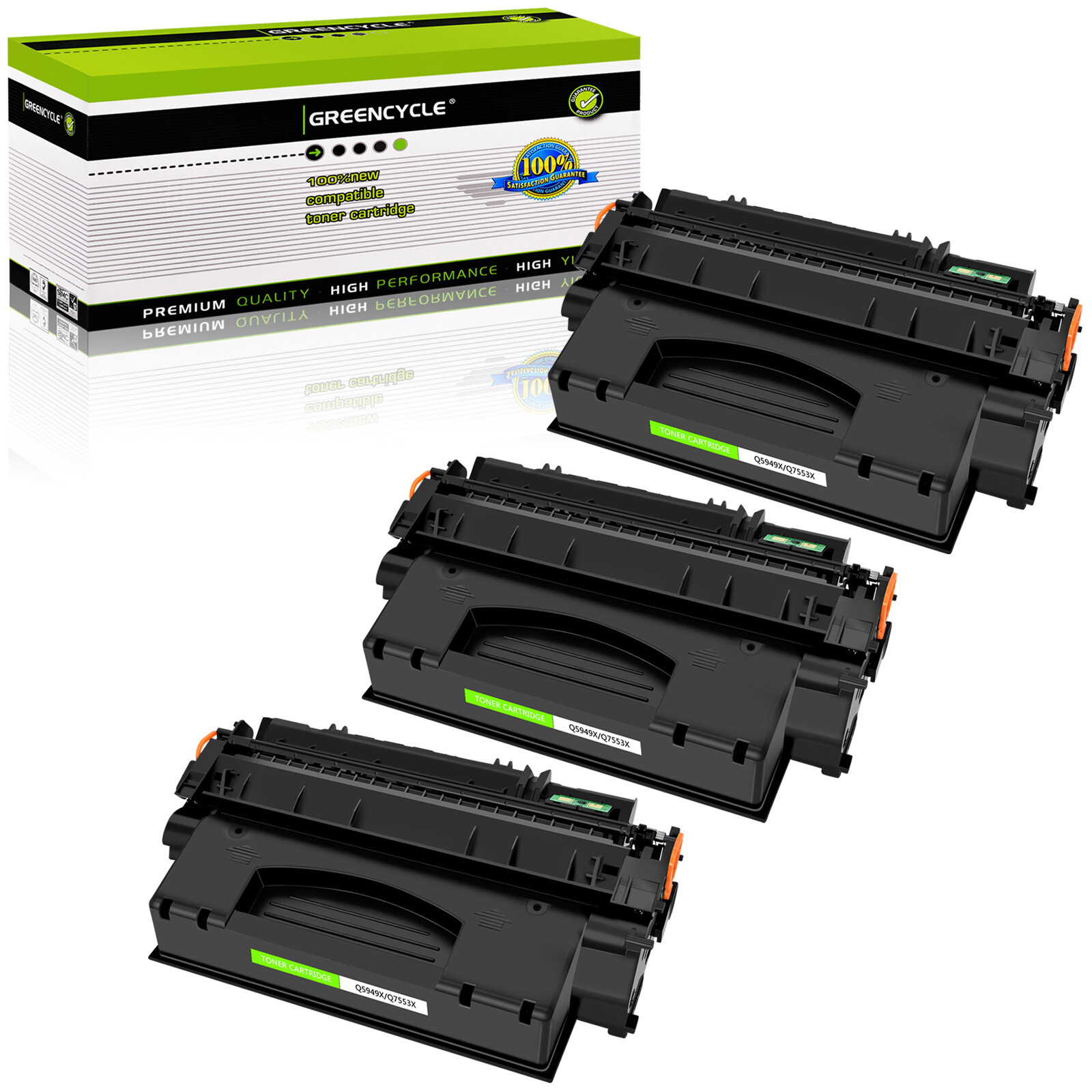 3PK Q7553X 53X High Yield Toner For HP LaserJet P2014 P2015 M2727 MFP M2727nf