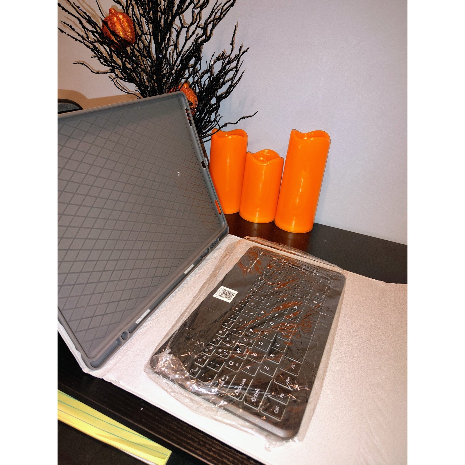 Universal Bluetooth Keyboard Folio Case Blue Wireless Tablet Cover 10x12.5in