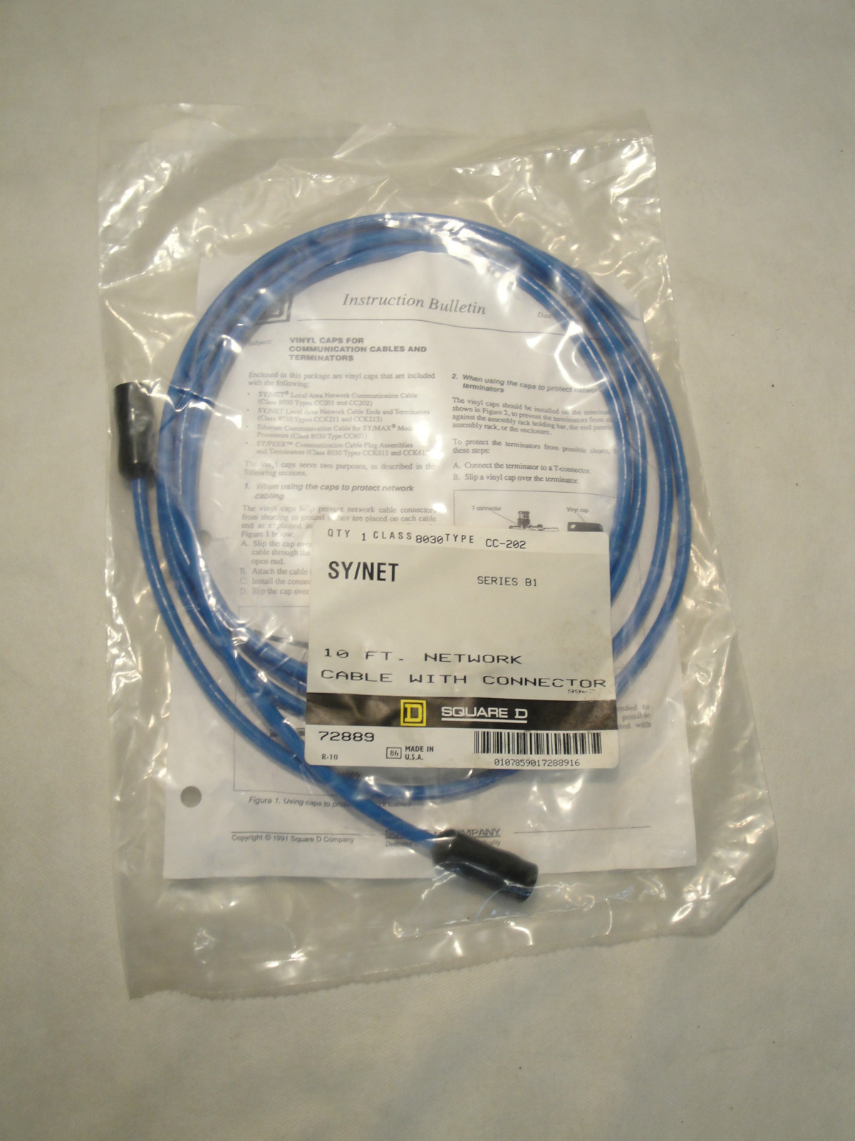 NEW FACTORY SEALED SQUARE D 8030-CC-202 PLC NETWORK CABLE 10 FEET 